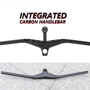 Carbon Fiber Handlebar 28.6mm Mountain Bicycle Integrated Windbreak Straight  - Picture 1 of 13