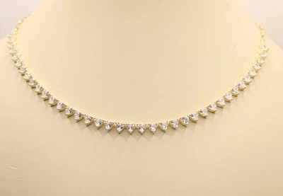 COLLANA ARGENTO TENNIS ZIRCONI CUORE DORATA CM 40-45 MM 3 MAGLIA ANELLETTI - Immagine 1 di 4