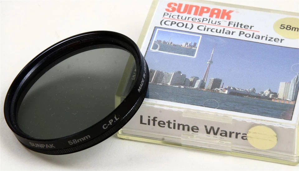 58mm Screw-In Filter SUNPAK CPOL Circular Polarizer NEW Old Stock Made in JAPAN - Image 1 of 1