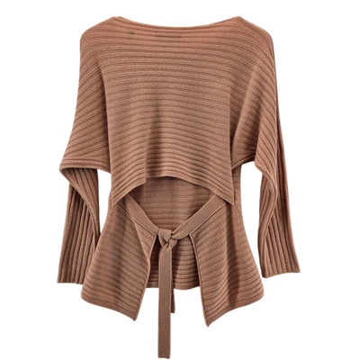 Suéter Vince Mujer Pequeño Atado Atrás Manga Dolman Cachemira Lana Melocotón Rosa Foto 1 de 4