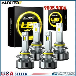 9005+9006 LED Combo 4 LED Headlight Kit 160000LM Light Bulb Hi/Low Beam 6500K H - Picture 1 of 12