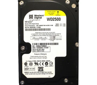 WD WD2500SD-01KCB0 HSBHCTJAA (WMAL) Malaysia 250gb 3.5" Sata HDD SEP-2004 - Image 1 of 3