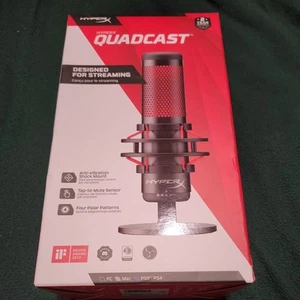 HyperX QuadCast Wired Multi-Pattern Condenser Microphone with Dynamic RGB NEW - Afbeelding 1 van 5