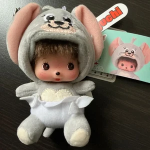 Tom & Jerry x Monchhichi Tuffy Bebichhichi großes Gesicht SS Maskottchen Plüsch Schlüsselanhänger JP - Bild 1 von 2