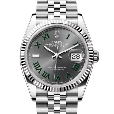 Rolex Datejust 36 mm 126234 Wimbledon SIN USAR 2025 NOVIEMBRE Pizarra Jubileo Romano Foto 1 de 4