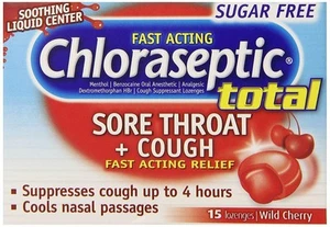 Chloraseptic Lozenges Sore Throat & Cough Fast Acting Relief Wild Cherry 15 ct - Picture 1 of 1