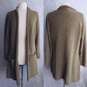 Cárdigan tejido jaspeado verde THE TERRITORY ADVANCE talla M palangre lana cachemir - Imagen 1 de 9