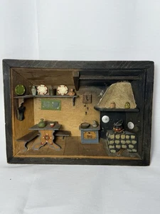 Anri Italy Diorama Wall Hanging Home Shadow Box Folk Art Carved - Picture 1 of 7