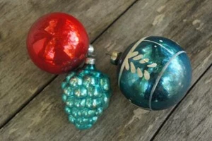 40er-50er Jahre Vintage Merkur Glas Weihnachtsschmuck Retro Mid Century - Bild 1 von 6