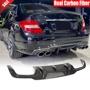 Labio difusor de parachoques trasero de carbono para Mercedes Benz Clase C W204 C63 2012-2018 - Imagen 1 de 12