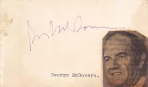 George McGovern d 2012 signierte 3x5 Karteikarte Senator Echtheitszertifikat - Bild 1 von 1