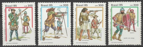 Brazil 1985 Military, Soldiers 4 MNH Stamps Cover