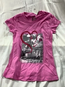 Time 2 Shine t shirt Girls size S 6-6x Pink Short sleeve Paris Eiffel Tower NEW - Picture 1 of 4