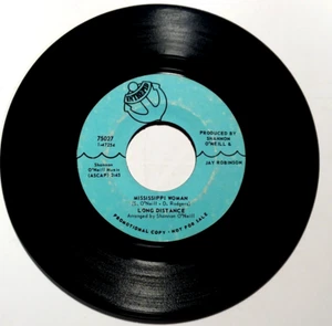 LONG DISTANCE -Mississippi Woman / Hitchin' A Ride To NY City- Vinyl 45 PROMO - Imagen 1 de 4