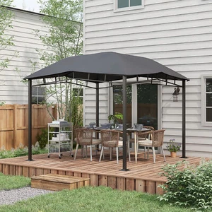 Outsunny 10' x 10' Soft Top Patio Gazebo Outdoor Canopy with Unique Geometric De - Picture 1 of 10