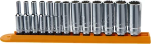 13 Pc. 1/4" Drive 12 Pt. Deep Socket Set, Metric - 80308 - Picture 1 of 8