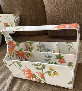 Mid Century 1960's Match Mates International Laminations Floral Serving Caddy - Picture 1 of 6