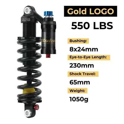 Amortiguador trasero de resorte de suspensión MTB 190/210/230mm para bicicleta de descenso Foto 1 de 4