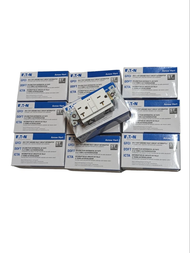 Eaton Arrow Hart White GFCI Self Test Receptacle 125v 20 Amp SGF20W