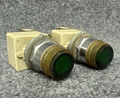 Lot of 2 - Square D 9001-KM-1 30mm Green Pushbutton 110/120VAC Used - Image 1 of 4