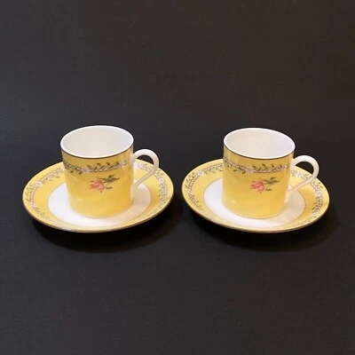 Tiffany & Co. Juego de 2 tazas y platillos Pink Tulip Demitasse auténticos sin usar sin caja Foto 1 de 4