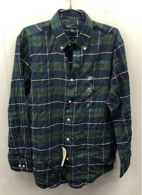 John Ashford NWT Green Blue Plaid Flannel Button Down Shirt Sz M - Image 1 of 3