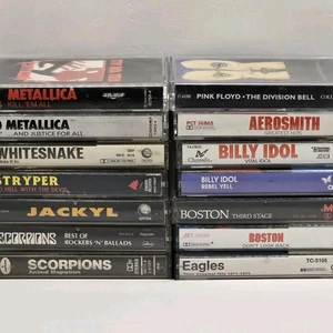 Lot 14 Hard Rock Hair Bands Cassette Tapes Metallica Stryper Scorpions MORE - Foto 1 di 6