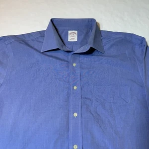 Camisa de vestir Brooks Brothers 346 para hombre 17-35 azul puño francés clásica abotonada - Imagen 1 de 9