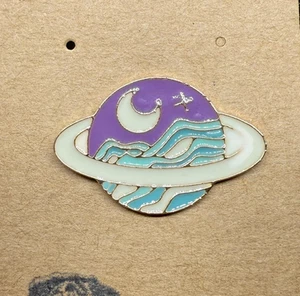 Enamel Pin | Purple Planet | Outer Space - Picture 1 of 2