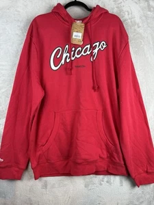 Mitchell & Ness Wordmark Logo Herren Hoodie X Large rot Chicago Bulls Basketball - Bild 1 von 4