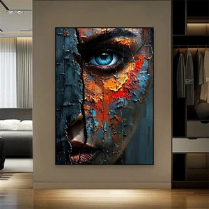 Abstract Canvas Painting Poster Woman Graffiti Art Canvas Wall Art Wall Picture - Picture 1 of 5