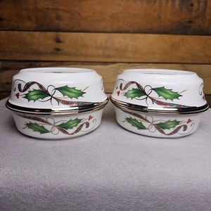 Lenox Holiday Nouveau Platinum White Fruit Dessert Bowl 5 1/not Of (4) Four - Picture 1 of 6