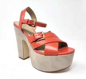 Michael Kors Selah Leather Red Clay Platform Sandal Size 8 - Picture 1 of 11