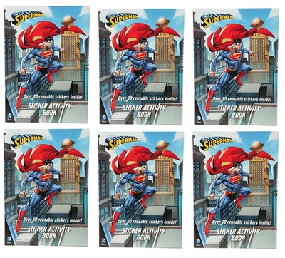 6 X Superman Sticker & Activity Books DC Comics Superheld Partytüte Geschenke - Bild 1 von 3
