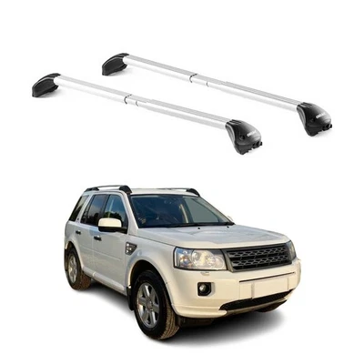 Portaequipajes barras transversales portaequipajes portaequipajes para Land Rover LR2 2008-2015 aluminio plateado 2x Foto 1 de 4