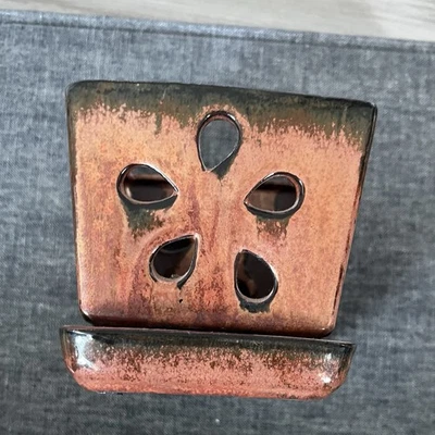 Copper Tone Lotus pottery For Orchids And Plants Handmade Around 5” Tall - Image 1 of 4