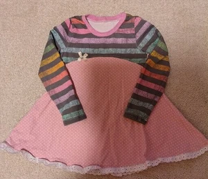Hand made**Dawanda 💝 süßes Kleid/Jerseykleid🍭 Gr.104/110 🎀 Farb-Mustermix - Bild 1 von 3