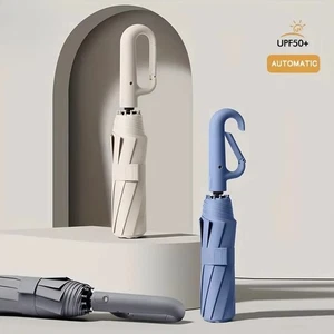 Paraguas a prueba de viento fuerte 105CM reforzado automático plegable mango de hebilla grande - Imagen 1 de 27