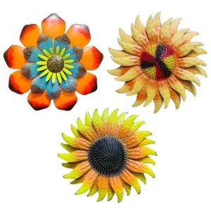 Metal Sunflower Sculpture Wall Art Decor Indoor Outdoor Home Garden Decoration - Picture 1 of 9