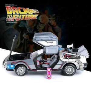 Back to the Future HOT WHEELS ELITE Time Machine w/Hover Board 1/18 diecast car - Picture 1 of 4