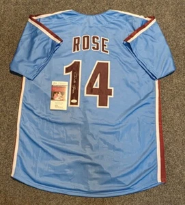 PHILADELPHIA PHILLIES PETE ROSE AUTOGRAPHED SIGNED CUSTOM JERSEY JSA COA - Picture 1 of 3