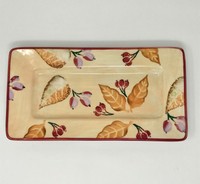 Vintage Italian Pottery Floral Tray Made in Italy