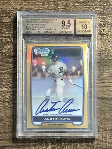 2012 Bowman Draft Chrome Picks Gold Refractor /50 Austin Aune RC Auto BGS 9.5
