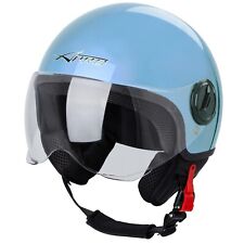 Demi Jet Helmet Moped Motorbike Scooter Visor SonicMoto Blue