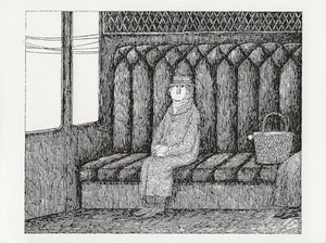 Postcard Edward Gorey "He Sat in the Train Numbly" Glorious Nosebleed MINT - Picture 1 of 1
