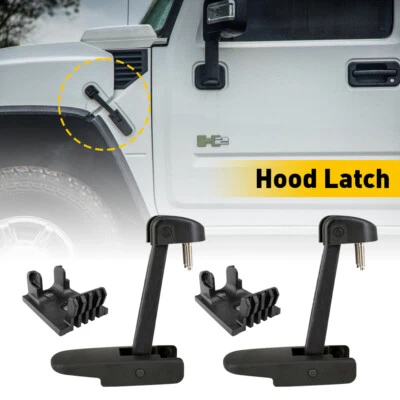 2x Pestillo de capó negro para Hummer H2 Chevy Kodiak GMC TopKick 15097841 EA 2003-2009 Foto 1 de 4