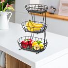 3 Tier Fruit Basket Bowl Space Saver Wrought Iron Fruit Stand Container