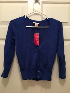 NWT Candie's Women's Surf the Web Button Front Blue Cardigan Sweater XS - Picture 1 of 2
