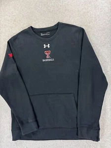 Texas Tech Red Raiders Under Armour BASEBALL Fleece Pullover (Men's Large) Black - Picture 1 of 11
