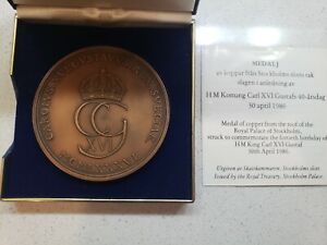 Medal of copper from the royal palace Sweden 1986